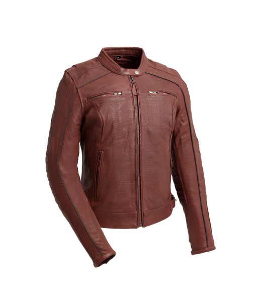 Jada - Women's Perforated Motorcycle Leather Jacket Profitez des Offres !