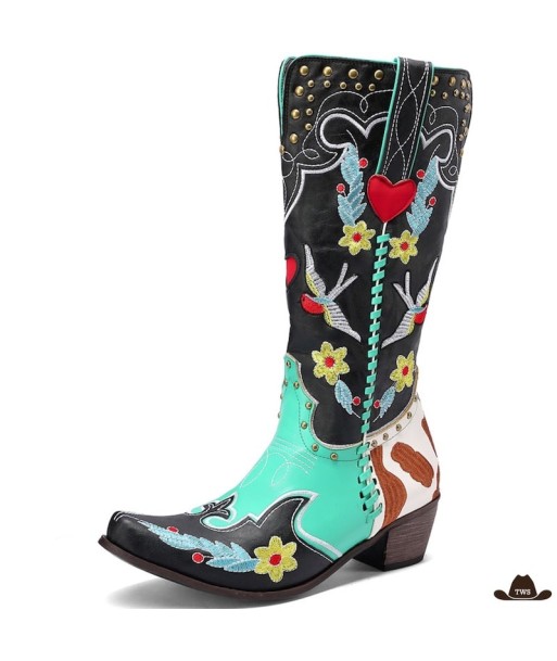 Bottes Western Femme Fleurs ou a consommer sur place