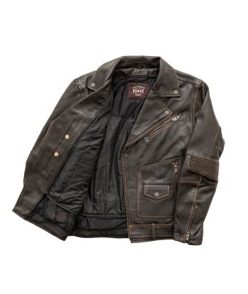 Wrath Men's Motorcycle Leather Jacket basket pas cher