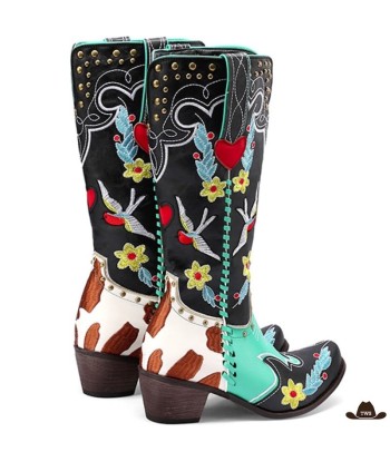 Bottes Western Femme Fleurs ou a consommer sur place