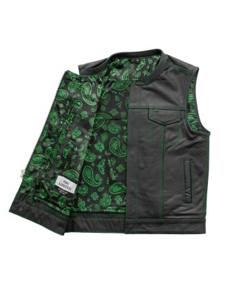 The Cut Men's Motorcycle Leather Vest, Multiple Color Options pour bénéficier 