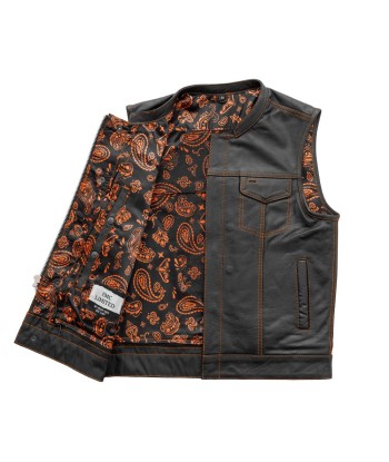 The Cut Men's Motorcycle Leather Vest, Multiple Color Options pour bénéficier 