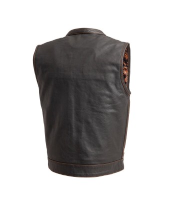 The Cut Men's Motorcycle Leather Vest, Multiple Color Options pour bénéficier 