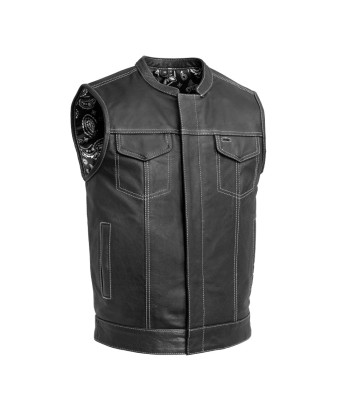 The Cut Men's Motorcycle Leather Vest, Multiple Color Options pour bénéficier 