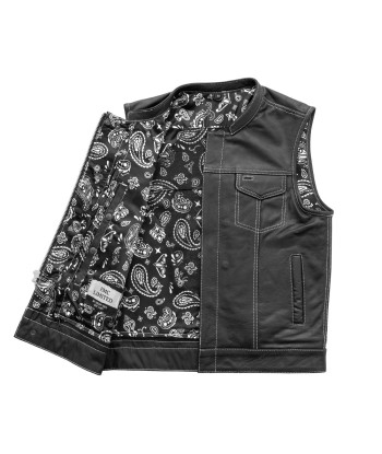 The Cut Men's Motorcycle Leather Vest, Multiple Color Options pour bénéficier 