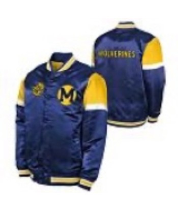 Mitchell and Ness Kids Michigan Woverines Satin Jacket Véritable concentré