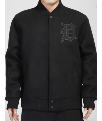 Pro Standard Detroit Tigers All Wool Varsity Jacket - Black on Black acheter