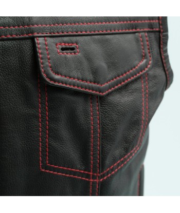 The Cut Men's Motorcycle Leather Vest, Multiple Color Options pour bénéficier 