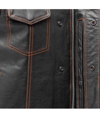 The Cut Men's Motorcycle Leather Vest, Multiple Color Options pour bénéficier 