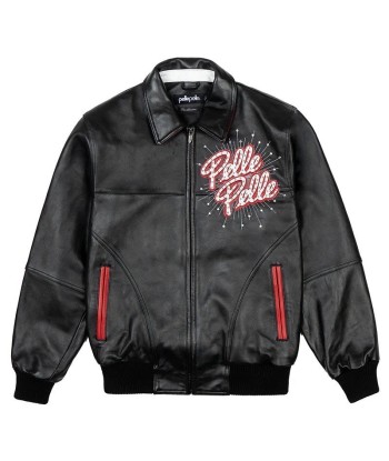 Pelle Pelle World Famous Soda Club Leather Varsity Jacket - Black pas chere