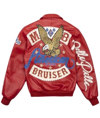 Pelle Pelle Bruiser Leather Varsity Jacket - Red du meilleur 