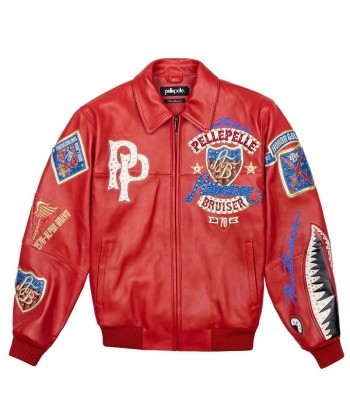 Pelle Pelle Bruiser Leather Varsity Jacket - Red du meilleur 