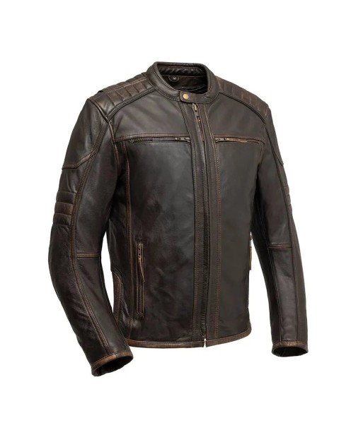 Rider Club - Men's Leather Motorcycle Jacket Amélioration de cerveau avec