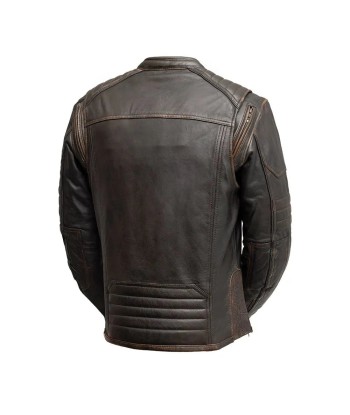 Rider Club - Men's Leather Motorcycle Jacket Amélioration de cerveau avec