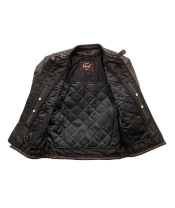 Rider Club - Men's Leather Motorcycle Jacket Amélioration de cerveau avec