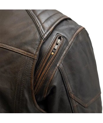 Rider Club - Men's Leather Motorcycle Jacket Amélioration de cerveau avec