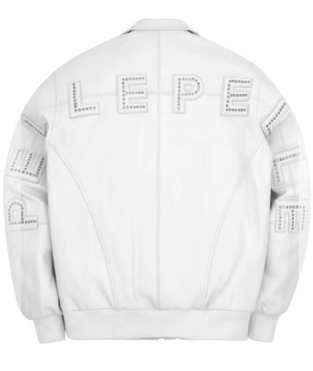 Pelle Pelle Stones Leather Varsity Jacket - White meilleur choix