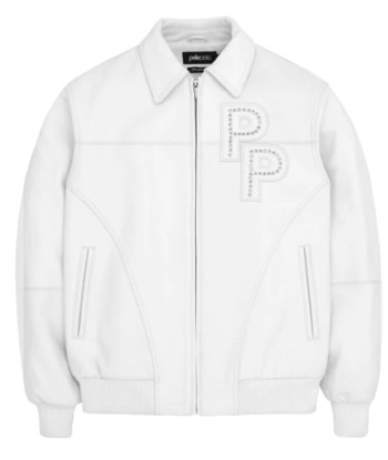 Pelle Pelle Stones Leather Varsity Jacket - White meilleur choix