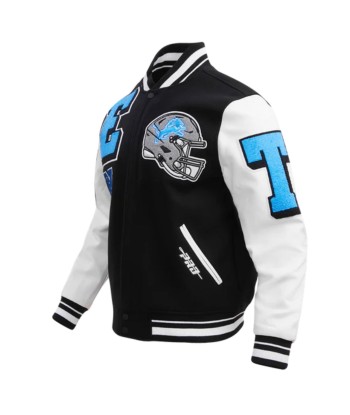 Pro Standard Detroit Lions ShowTime Varsity Jacket brillant des détails fins