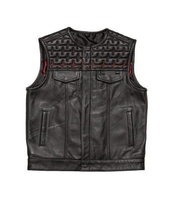 EKG Men's Leather Motorcycle Vest (Limited Edition) la colonne vertébrale