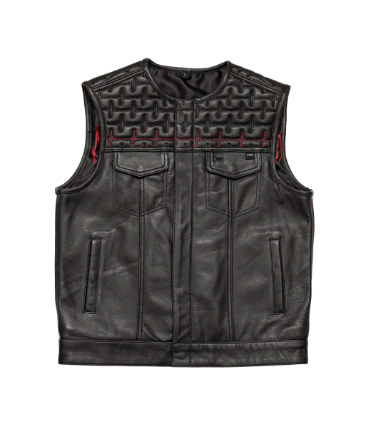 EKG Men's Leather Motorcycle Vest (Limited Edition) la colonne vertébrale