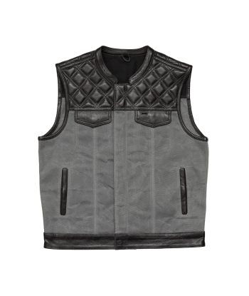 Waxed Hunt Club - Men's Motorcycle Vest (Limited Edition) Grey hantent personnes