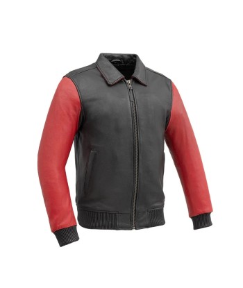 Moto Bomber Two Tone Men's Leather Jacket français