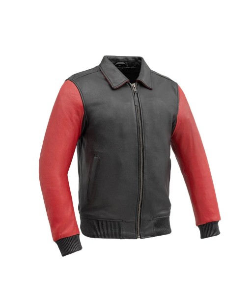 Moto Bomber Two Tone Men's Leather Jacket français