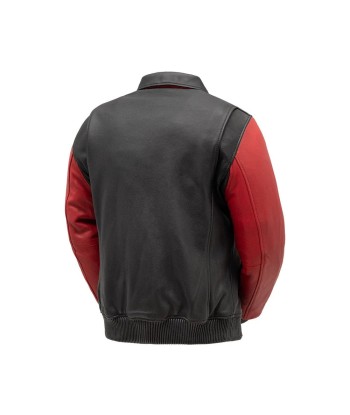 Moto Bomber Two Tone Men's Leather Jacket français