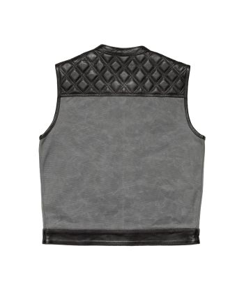 Waxed Hunt Club - Men's Motorcycle Vest (Limited Edition) Grey hantent personnes