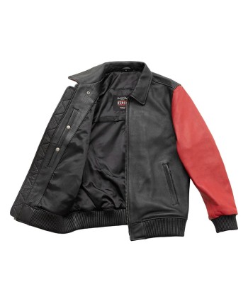 Moto Bomber Two Tone Men's Leather Jacket français