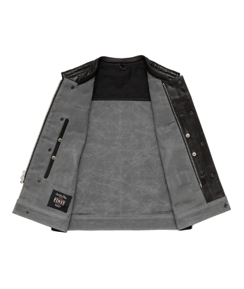 Waxed Hunt Club - Men's Motorcycle Vest (Limited Edition) Grey hantent personnes