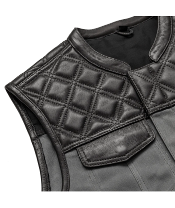 Waxed Hunt Club - Men's Motorcycle Vest (Limited Edition) Grey hantent personnes