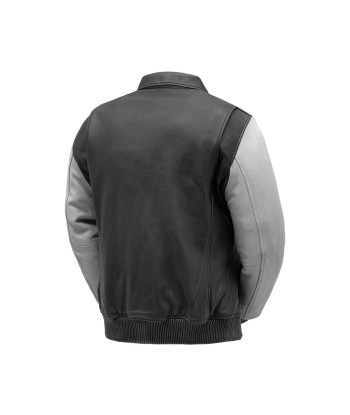 Moto Bomber Two Tone Men's Leather Jacket français