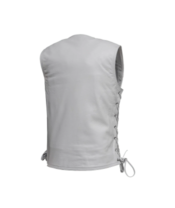 Beryl - Women's Motorcycle Leather Vest - White 50% de réduction en Octobre 2024