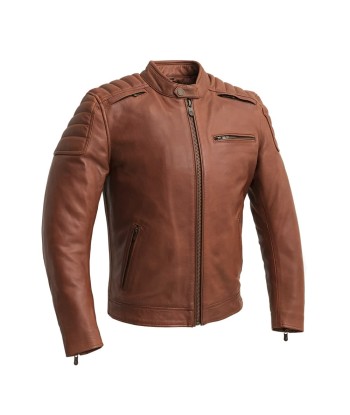 Crusader Men's Motorcycle Leather Jacket - Whiskey store