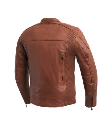 Crusader Men's Motorcycle Leather Jacket - Whiskey store