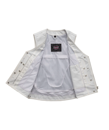 Beryl - Women's Motorcycle Leather Vest - White 50% de réduction en Octobre 2024