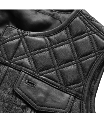 Bonnie - Women's Motorcycle Leather Vest - Diamond Quilt 2024