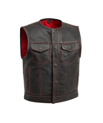 Lowside Men's Perforated Motorcycle Leather Vest paiement sécurisé