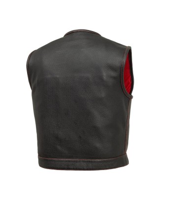 Lowside Men's Perforated Motorcycle Leather Vest paiement sécurisé