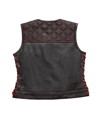 Bonnie - Women's Motorcycle Leather Vest - Diamond Quilt 2024