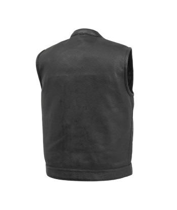 Sharp Shooter Perforated Men's Motorcycle Leather Vest s'inspire de l'anatomie humaine