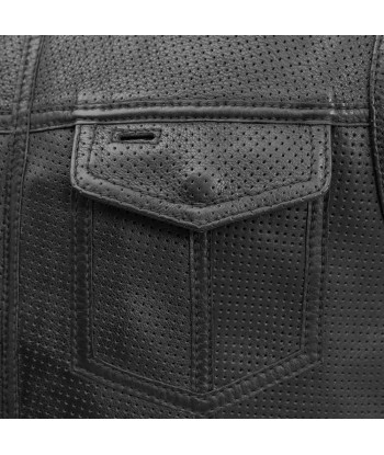 Sharp Shooter Perforated Men's Motorcycle Leather Vest s'inspire de l'anatomie humaine