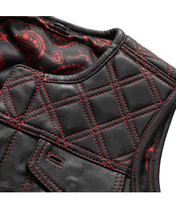 Bonnie - Women's Motorcycle Leather Vest - Diamond Quilt 2024