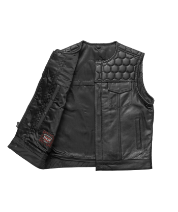 Hornet Men's Club Style Leather Vest le des métaux précieux