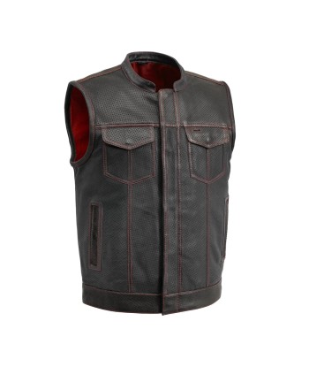 Sharp Shooter Perforated Men's Motorcycle Leather Vest s'inspire de l'anatomie humaine