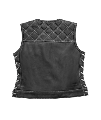 Bonnie - Women's Motorcycle Leather Vest - Diamond Quilt 2024