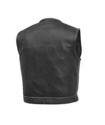 Lowside Men's Perforated Motorcycle Leather Vest paiement sécurisé