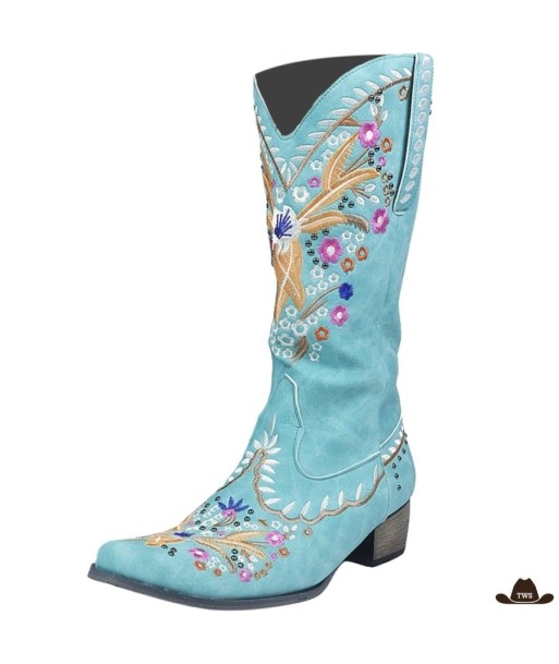 Bottes Western Bleues de technologie